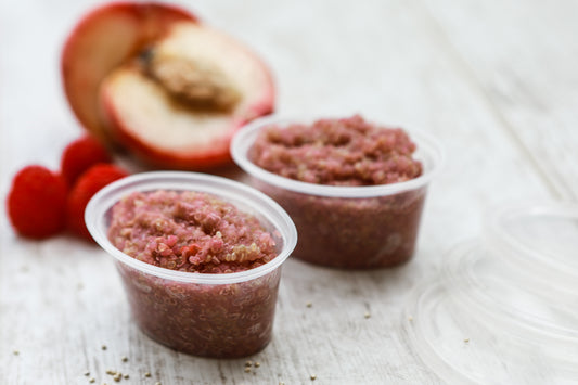 Peach, Raspberry and Quinoa Purée