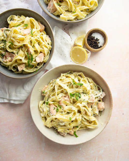 Salmon Pasta with Courgetti