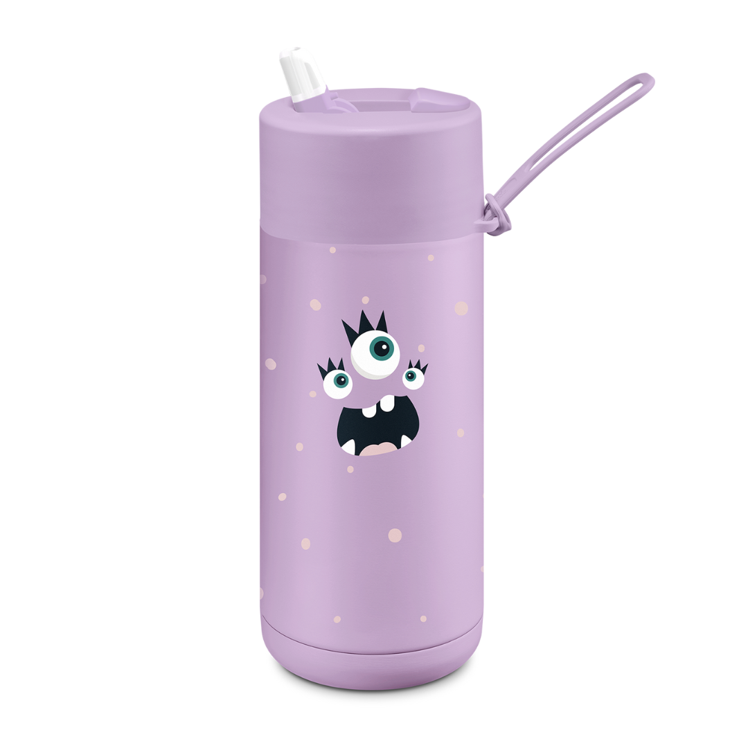 Frank Green Frankster Kids Ceramic Reusable Bottle with Flip Straw Lid 16oz / 475ml